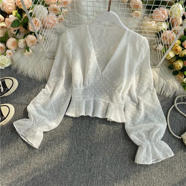 long-sleeved chiffon unlined upper garment restoring ancient ways of tall waist brief paragraph coat female - Image 5